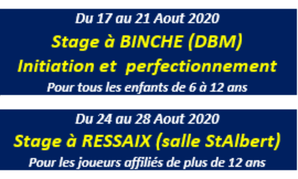 Stages et reprise des entrainement des Ã©quipes jeunes - REJOINS-NOUS!!